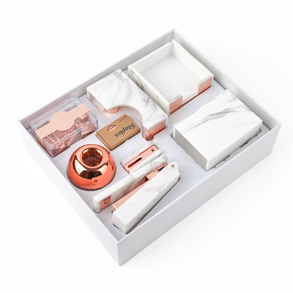 Maxery липкие блокноты держатель блокнота диспенсеры для записей розовое золото с мрамором белая текстура принадлежности Органайзер аксессуары