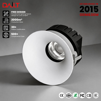 Spot LED encastré au plafond en aluminium à angle réglable (15, 24, 36, 60 degrés) au design incurvé, idéal pour entrepôts et ateliers – Prix usine
