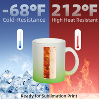 Mug à café en verre à sublimation PYD Life RTS 11 oz, logo personnalisé en gros, couleur dégradée
