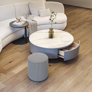 Tavolino da caffè in marmo rotondo di lusso moderno, - Product Image 2