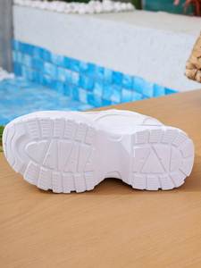 Zapatillas con Plataforma y Cuña Oculta para Aumentar la Altura 7.5cm, Degradado Brillante, Rayas Blancas, Cuero, Calzado Casual para Mujer - Product Image 3