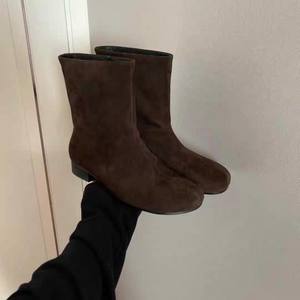 Botas de tacón grueso con punta redonda elegantes y cómodas para mujer, estilo cowboy, novedad 2026 - Product Image 2