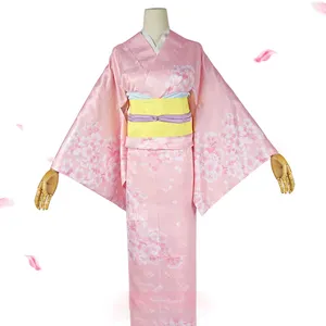 Halloween Traje Mulheres Anime Meu Casamento Feliz Miyo Saimoni Cosplay Traje Kimono Rosa Azul Vestido Headwear Roupas Japonesas