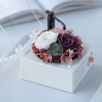 Cadre photo de fleurs préservées fait main, bouquet de roses violettes, décoration murale pour anniversaire, cadeau de la Saint-Valentin, décoration de la maison