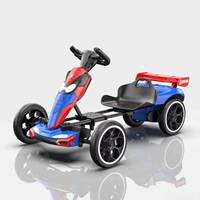 Go-Kart Eléctrico con Control Remoto para Niños de 1 a 6 Años, Doble Tracción, 4 Ruedas EVA, Volante, Plegable, con Luces LED