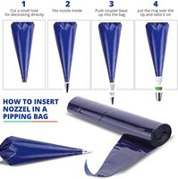 Sacs à douille jetables bleus de 21 pouces, 1 pièce, extra épais, transparents, en PE écologique, pour la pâtisserie et la décoration de gâteaux
