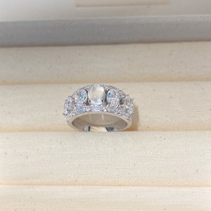 Bague en diamant micro-incrusté Vintage New Chinese Style Egg Noodles Inspiré <span class=keywords><strong>Frozen</strong></span> Jade Denier Shape Index Ring - Product Image 2