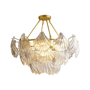 โคมไฟระย้าสีทองแบบนอร์ดิกโคมไฟระย้าแก้ว LED โคมไฟระย้าคริสตัลทันสมัย - Product Image 5