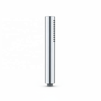 Pommeau de douche cylindrique chromé élégant à haute efficacité et économie d'eau, à sortie unique et large jet de pluie, idéal pour les salles de bain d'appartements