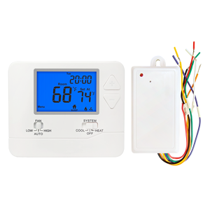 ตัวควบคุมเครื่องปรับอากาศแบบ LCD 24 โวลต์ แบบกลไก สำหรับห้อง PTAC พร้อมเทอร์โมสตัทไร้สายและตัวรับสัญญาณ - Product Image 1