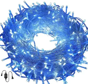 YN 24V Low Voltage Blue Christmas Garden Lights Clear Wire 100/300/400LED Clear Wire Twinkle String Lights