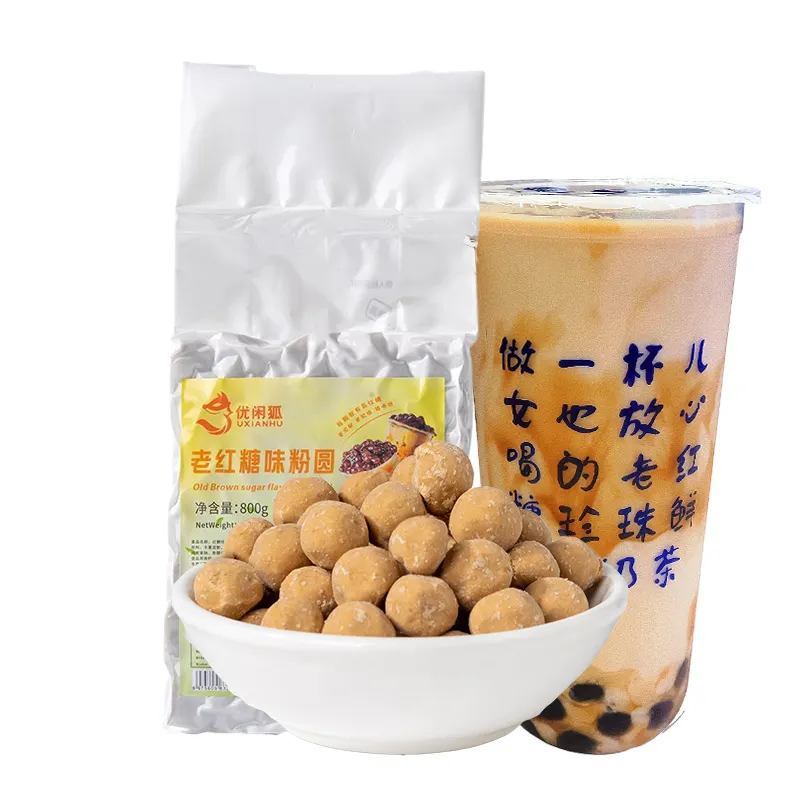 Venta al por mayor hecho en China Guangzhou Taiwán a granel grandes perlas de tapioca precio azúcar moreno negro boba tapioca perla té de burbujas