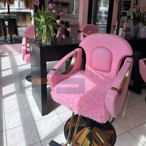 <strong>Beauty</strong> Styling <strong>pink</strong> <strong>Salon</strong> Chair Equipment Hair Furniture Modern Barber Chair Set - Product Image 4