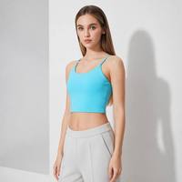 Débardeur de sport personnalisé pour femme avec coussinets amovibles, tissu épais 300 GSM, haut de yoga extensible pour femme