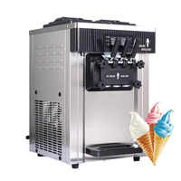 Machine à glace molle professionnelle 3 saveurs (2+1 mélangées) pour yaourt glacé et crème glacée