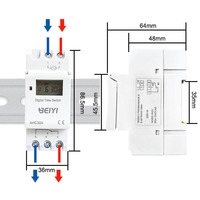 Timer Relay Digital Programmable 7 Hari Berkualitas Tinggi untuk Pabrik, Bertenaga Baterai, DIN Rail 2 Kawat 15A 30A