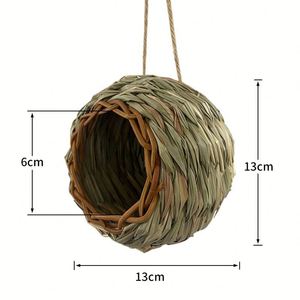 Nids d'oiseaux ronds en paille tressée faits à la main, petits, pour décoration de jardin créative, vente en gros, approvisionnement transfrontalier - Product Image 2