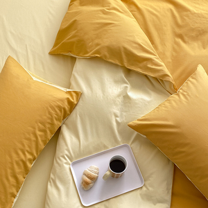 Comodo <span class=keywords><strong>copripiumino</strong></span> reversibile semplice Set 100% lino in cotone lavato Super morbido lenzuolo 4 pezzi Set biancheria da letto singola Queen - Product Image 3