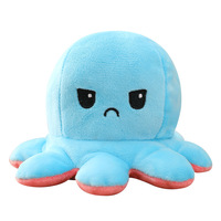 Vente en gros, faible MOQ : Peluche pieuvre réversible douce et câline, style Kawaii