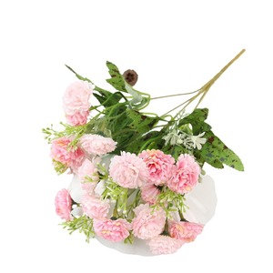 Ramo de 6 ramas de claveles pequeños y flores artificiales de lila para decoración de paredes florales y accesorios para bonsáis - Product Image 1