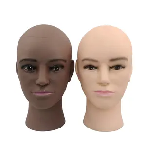 批发软质PVC黑色男性人体模型头展示化妆男帽假发眼镜展示人体模型头