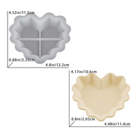 Moules en silicone en forme de cœur pour résine et béton, moules en silicone en forme de cœur pour la Saint-Valentin, porte-bougie, plateau à bijoux, moule en résine