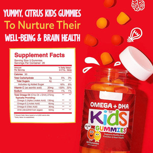 Suplemento Alimenticio de Caramelos Blandos para Niños de Primera Calidad, Apoya la Salud con Omega, Vegetales y Frutas, Fibra Nutricional - Product Image 5