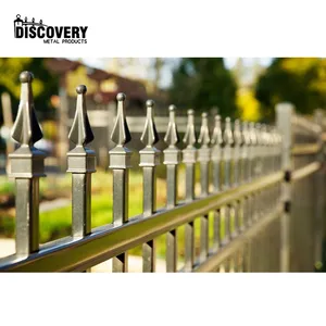 6 Feet high black aluminum garden pressed spear style fence for private residences