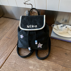 High-Looking Retro <b>Backpack</b> for Women 2025 New Fashion Star Middle <b>School</b> Student Bag Autumn and Winter Travel <b>Backpack</b> - Product Image 2