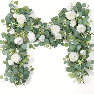 Guirnalda de flores de seda con peonías artificiales y ramas de Baby's Breath para decoración del hogar, sala de estar, bodas, 100cm-200cm - Product Image 3