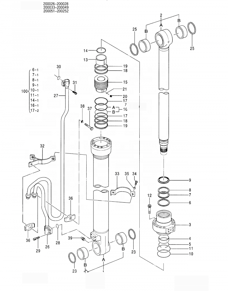 Excavator 4664871 Boom Cylinder Ass'y ZX200-3 ZX210H-3