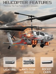 Helicóptero y cuadricóptero RC 2 en 1 Dwi Dowellin, helicóptero a control remoto, 10 minutos de tiempo de vuelo, luces LED y función de retención de altitud - Product Image 5