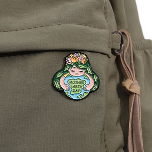 Proteggere lo smalto della terra spille per l'ambiente verde spille divertenti per il giorno della terra spille personalizzate in smalto spille in magazzino all'ingrosso - Product Image 3