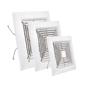 Difusor de teto de ar, ventilador de escape de aço quadrado, difusor de ar, sistema havc, fácil instalação, outros furos