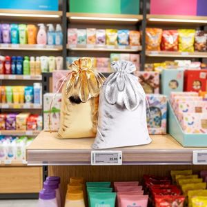 Pochette Cadeau Personnalisée de Luxe en Satin Doré avec Cordon, pour Bijoux et Bonbons, Sac de Fête de Mariage, Logo Imprimé Sérigraphié, MOQ 75 Pièces, Vente Directe Usine - Product Image 4