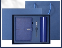 Cahier d'entreprise personnalisable coffret cadeau de luxe A5 couverture rigide Journal en cuir PU LED thermos stylo promotionnel logo personnalisé
