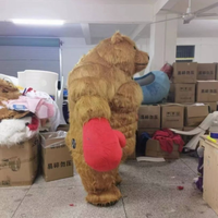 Costume de mascotte gonflable géant en peluche d'ours brun pour Noël, fête d'adultes, cosplay, avec casque personnalisable