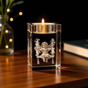 Ornamenti Natalizi Serie Angelo Inciso su Cristallo, Decorazioni Ecologiche e Durevoli per la Casa, Ideali per Cene a Lume di Candela - Product Image 5