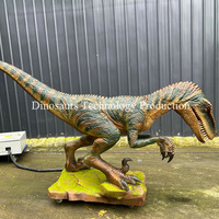 Etkileşimli Açık Hava Animatronik Dinozor Robotu Gerçek Boyutlu Velociraptor Modeli