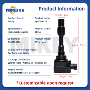 Bobines d'allumage moteur MIKEYA A300003360 pour Dongfeng Haohan DH-i Haoji Yixuan GS MAX M-Hero 917 Pièces automobiles B016582 CHXMM52T - Product Image 2