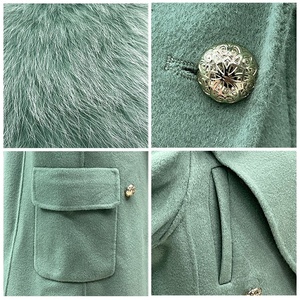 Mùa Đông Sang Trọng Phụ Nữ Dài Đôi Phải Đối Mặt Với Cashmere Áo Len Với Có Thể Tháo Rời Bất Fox Fur Cổ Áo Còng - Product Image 4