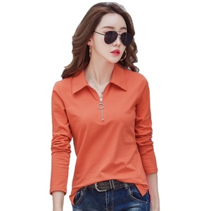 Camisas Polo de Moda para Mujer, Color Blanco, Manga Larga, Cuello Camisero, con Logotipo Personalizado - Product Image 4