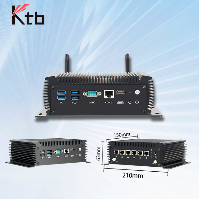 KTB RS485 RS232 Dual COM Fanless X86 Firewall Router Pfsense I3-8130U I5-8260U 8365U I7-8560U Embedded Industrial MINI PCS NUC IPC Industrial Computer Accessories