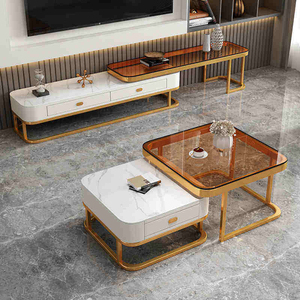 Support TV multifonctionnel en métal, design moderne, luxe léger, pliable, durable, facile à nettoyer, pour salon et maison - Product Image 3