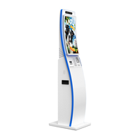 23,6 Zoll Gebogener Touchscreen All-in-One Hotel Selbstbedienungs-Kiosk Anpassbarer Bargeld-Zahlungs-Kartenspender ID-Kartenleser