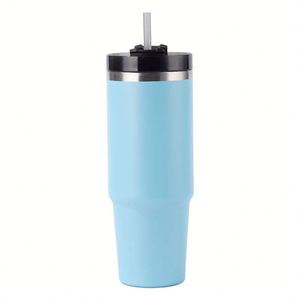 30oz Premium Stainless Steel Vacuum Insulated Tumbler Car <b>Coffee</b> <b>Cup</b> <b>Straw</b> Handle Outdoor Camping Adventure - Product Image 6