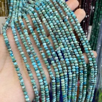 Perles de pierre précieuse naturelle turquoise facettées 3x4mm, perles en vrac pour la fabrication de bijoux, bracelets et colliers DIY, vente en gros