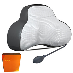 Almohada de masaje para cuello y hombros con función de calefacción para aliviar el dolor de cuello, cintura y espalda, terapia infrarroja, cuero PU, rectangular - Product Image 1