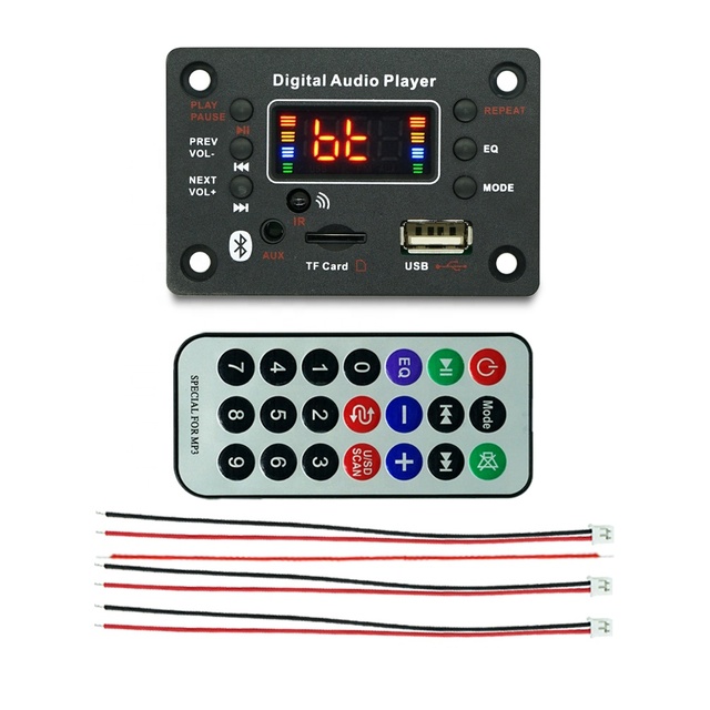 40W+40W DC7V-24V MP3 Player Wireless Decoder Amplifier Board, Wireless BT Sound Speaker Circuit USB Recorder Board