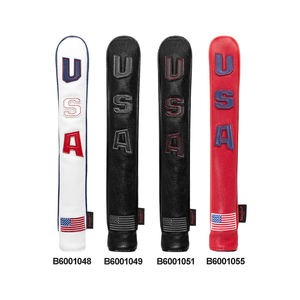 Housse de tête de club de golf en cuir PU brodée, best-seller, avec housse de bâton d'alignement de golf - Product Image 2
